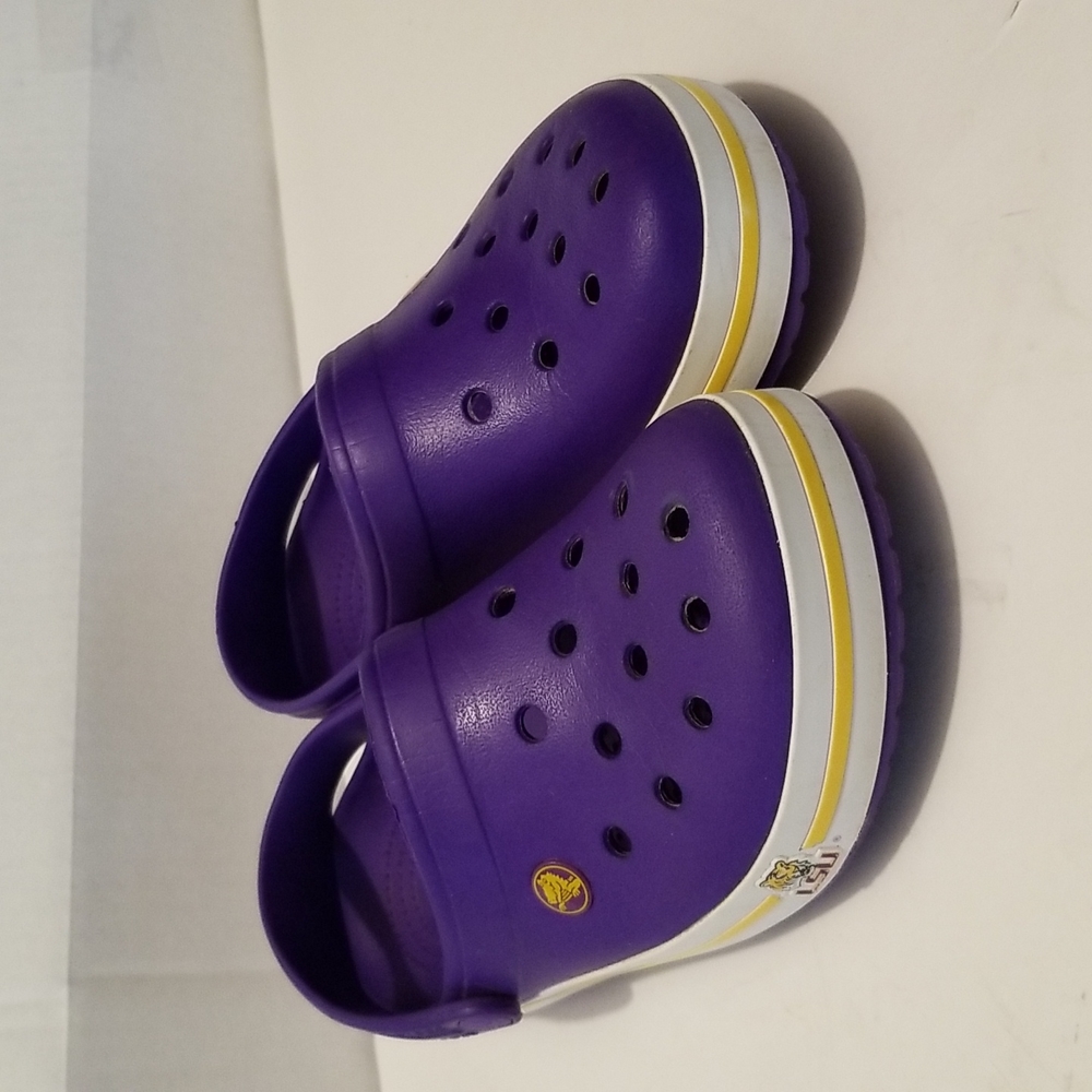 CROCS Louisiana State Univeristy LSU Tigers Purple/White/Yellow SZ 9W